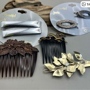 Hair Accessories Set - Silver, Gold, Brown